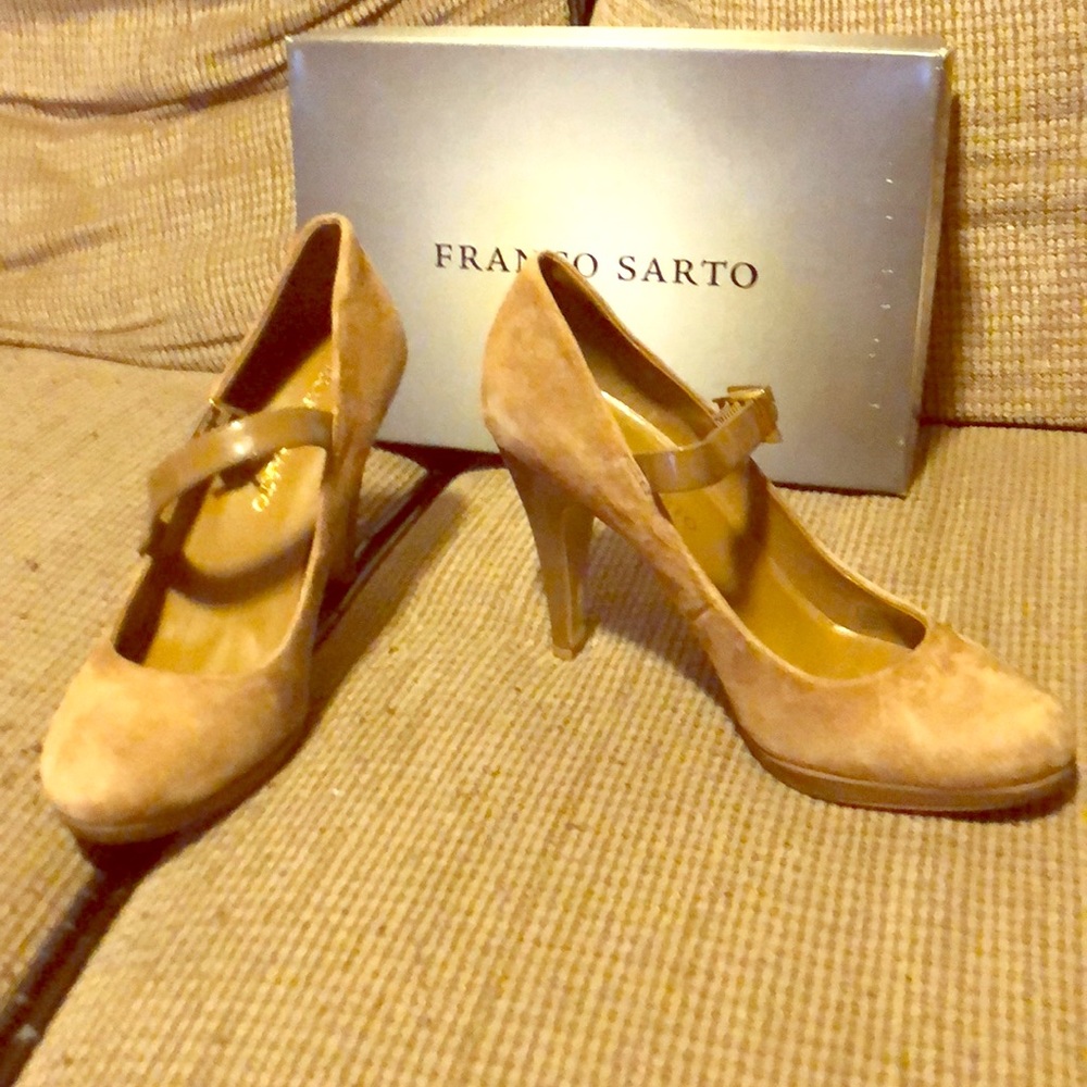 Franco Sarto suede Mary Jane heels
